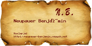Neupauer Benjámin névjegykártya